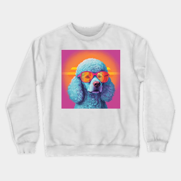 Colorful Poodle Dog Wearing Sunglasses Pop Art Crewneck Sweatshirt by Danielleroyer